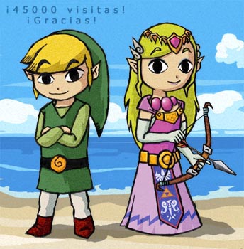 Zelda y Link de Wind Waker